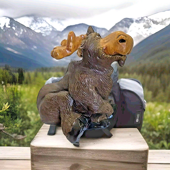 Brown PAWS & CLAWS 4.5" Humor Sitting Wild Moose Figurine - Picture 5 of 7